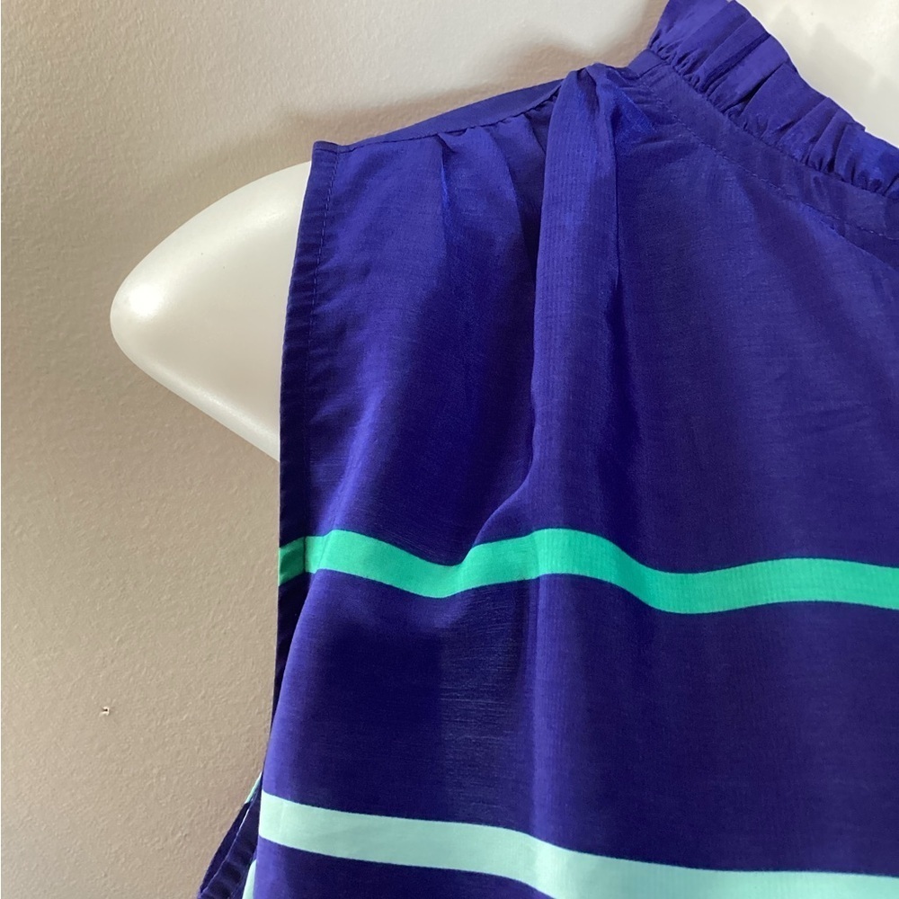 Tommy Hilfiger Navy and Teal Striped Blouse, Size XL - Picture 8 of 8
